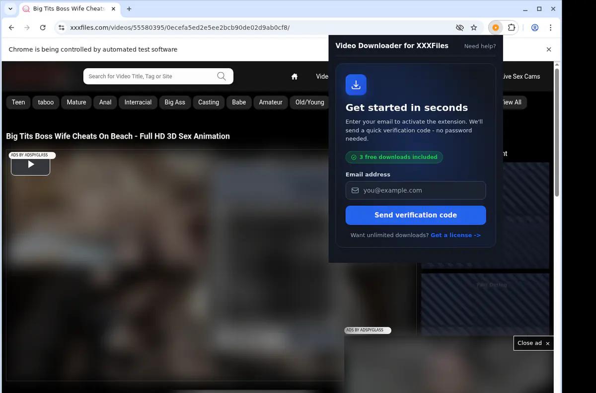 Xxxfiles Video Downloader browser extension screenshot 5